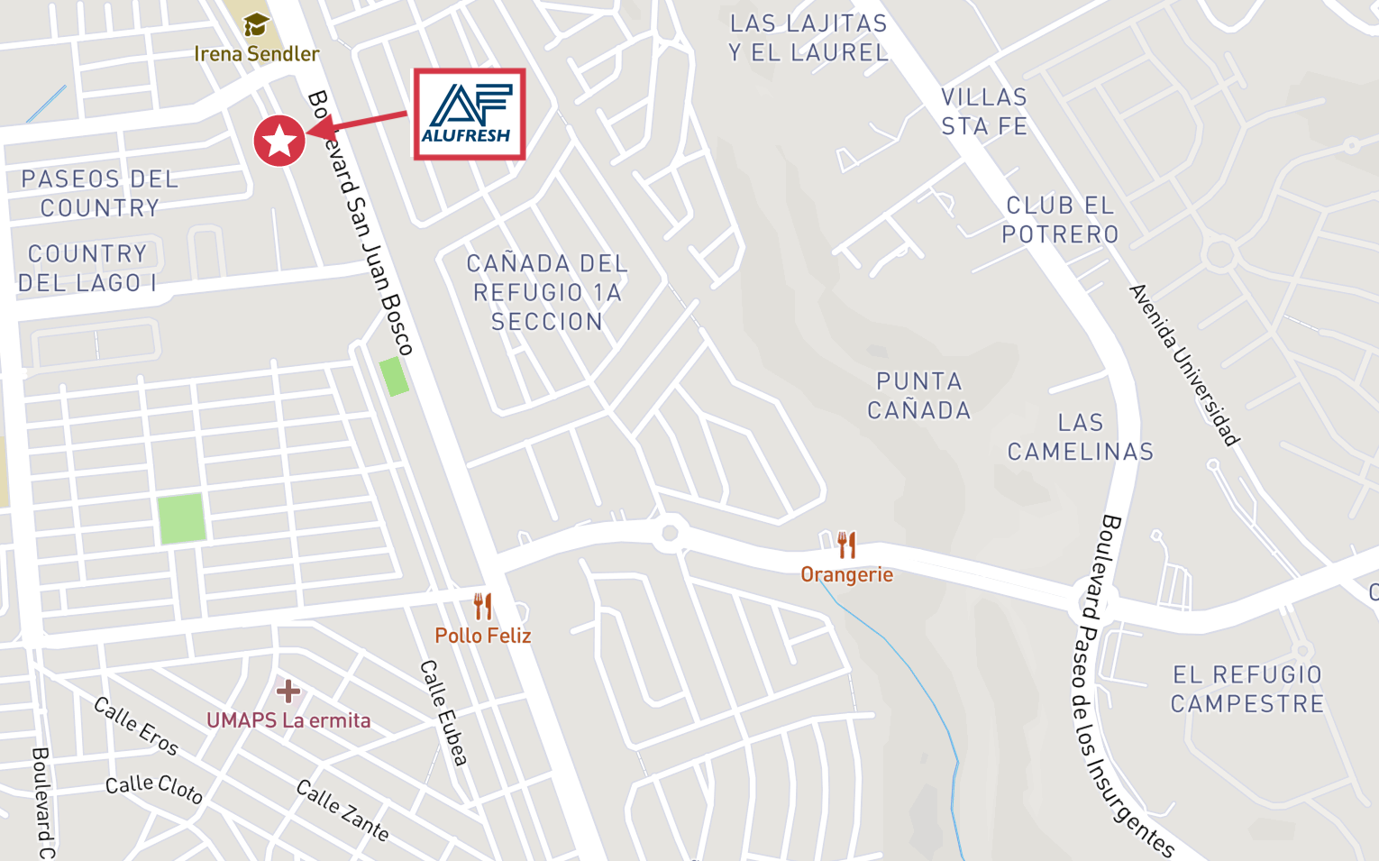 Ubicación de Alufresh